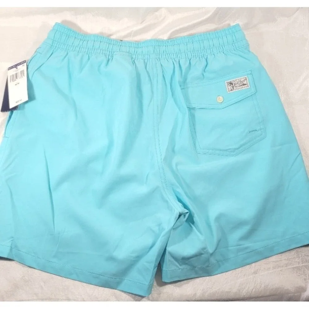 Polo Ralph Lauren Men's Traveler Classic Swim Trunks - Hammond Blue Aqua - M
